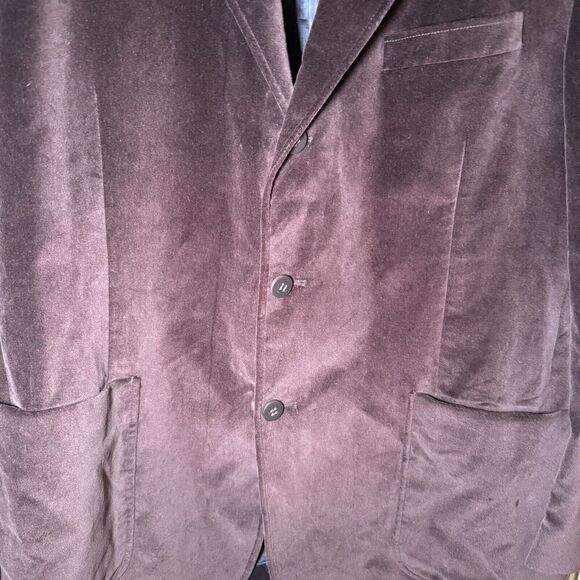J Ferrar SZ L Mens Cotton Velvet Blazer Sport Coat Jacket Holiday Party Evening - Picture 6 of 13
